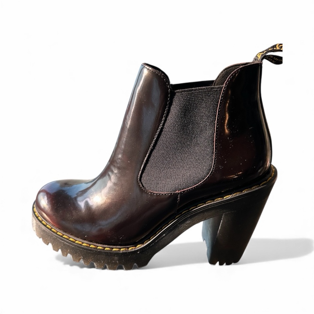 Dr. Martens Women's Burgundy Heeled Boots - Picture 4 of 7